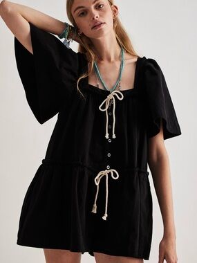Free People Black Romper